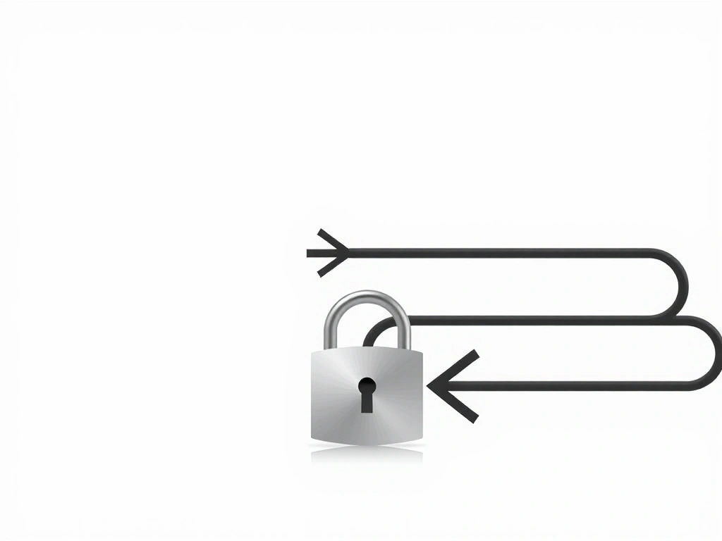 Ilustración de un candado digital y flechas indicando el flujo seguro de datos entre entidades