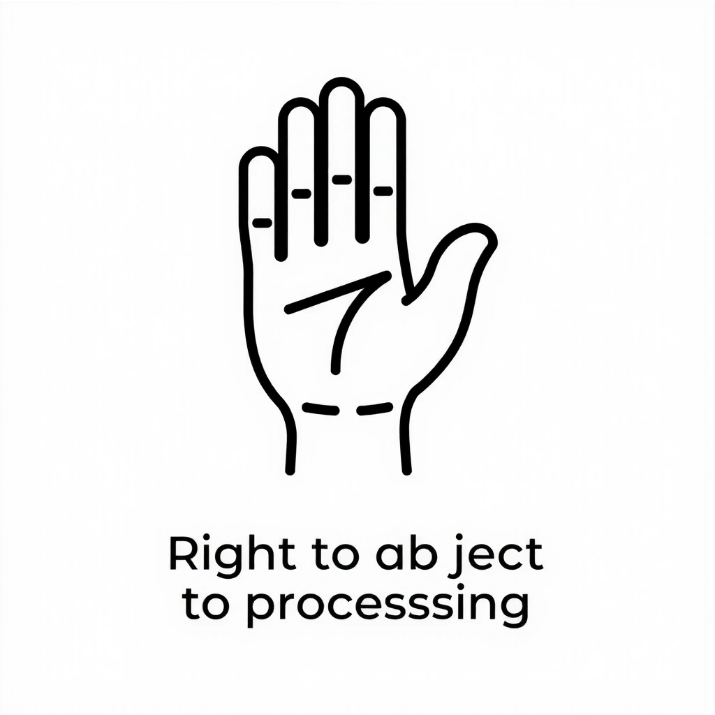 Icono de una mano levantada en señal de detenerse para el derecho de oposición