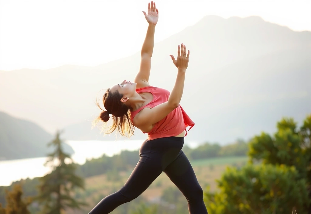 Persona haciendo yoga al aire libre con un fondo natural